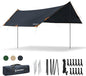 Bessport Camping Tarp, 169.8FT with 2 Poles, Lightweight Car Awning Sunshade, Portable Multifunctional Backpacking Rain Fly Hammock for Outdoor, Traveling
