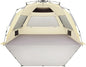 Oileus XX-Large Pop Up Beach Tent Sun Shelter for 5-6 Person Portable Sun Shade Instant Tent for Beach with Carrying Bag, Stakes, 6 Sand Pockets, Anti UV for Fishing Hiking Camping Khaki