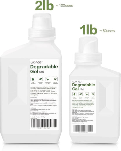 Wenge Urine Super Absorbent Powder, Deodorizer - 2LB - Pee Powder for Portable Toilet, Eco Absorbent Gel Liquid Waste Gelling - for Camping, Urinals, Bedside Commodes, Pet Potty etc