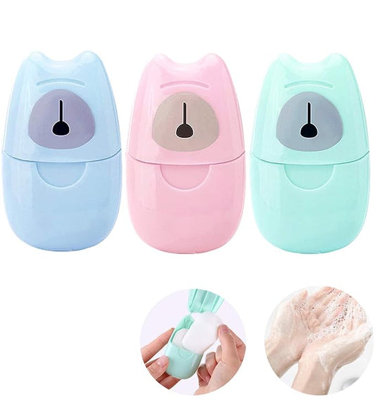 Portable Disposable Soap Sheets, Mini Portable Hand Washing Travel Hiking Washing Hand Bath Toiletry Paper Soap Sheets Bathing Soap (3 Boxes)