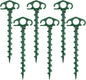 Tent Stakes Sand Stakes for Beach Tent 6 Pack Spiral Anchor Stakes 9.4 Inch Heavy Duty Screw Canopy Stakes for Camping, Hiking and More (6, Green)