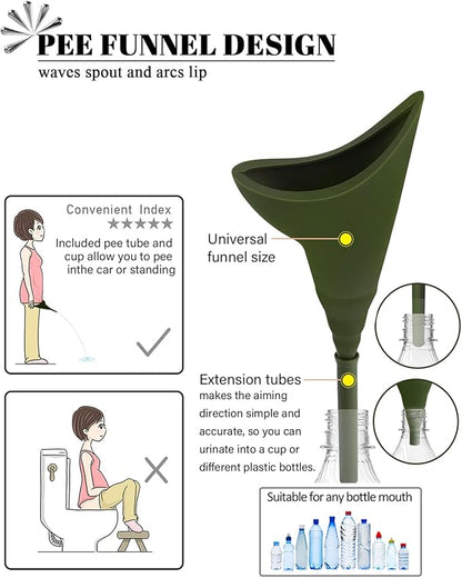 Female Urination Device with Cup, Female Urinals Portable Pee Funnel for Women - Standing Up to Pee Anywhere, Womens Pee Funnel Camping/Hiking Gear Gifts for Women