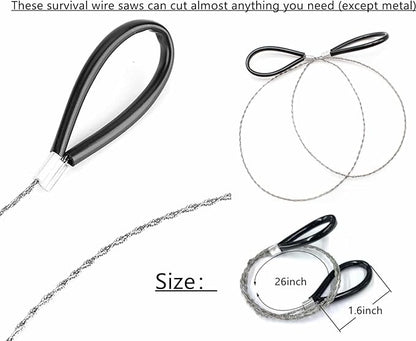 3X Wire Saw Stainless Steel Pocket Chainsaw Mini Saw Emergency Chainsaw Survival Kit Outdoor Tools