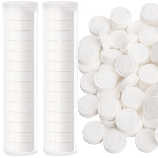 MCPINKY Compressed Towels, 130PCS Travel Hiking Toilet paper Portable Washcloth with Tube Containers Camping Wipes for Home Beauty Outdoors Hiking
