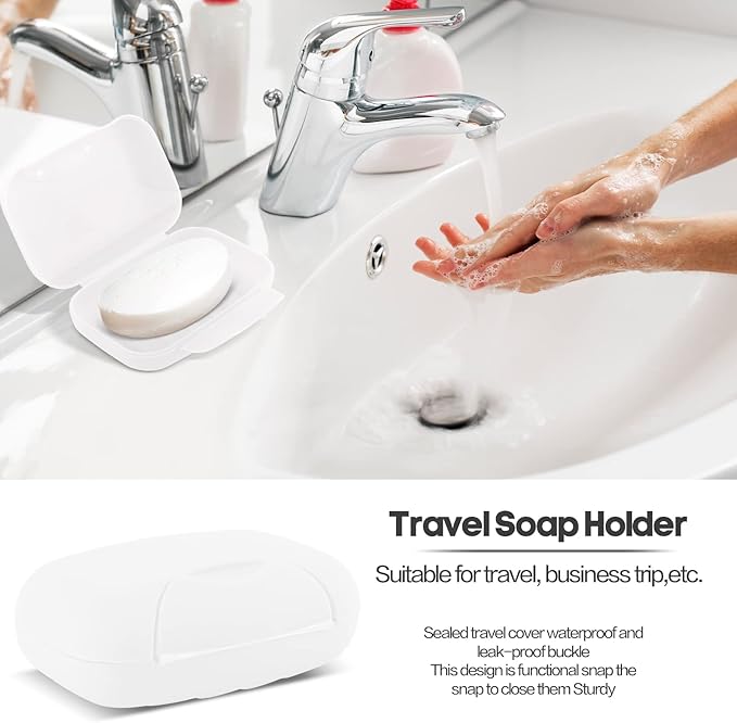2 Pcs Plastic Soap Case Holder Container Box Home Outdoor Hiking Camping Travel Clear