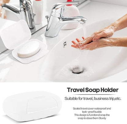 2 Pcs Plastic Soap Case Holder Container Box Home Outdoor Hiking Camping Travel Clear