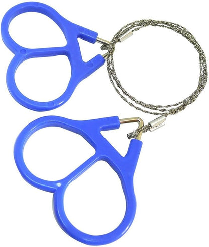 2 Pairs Survival Saw Wire Saws Universal Saw Camping Saw, Commando Wire Saw Bulk,Ideal for Survival Kits