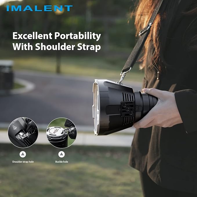 IMALENT MS18 Powerful Bright Flashlight 100,000 Lumens,Rechargeable Flashlights Use 18pcs Cree XHP70.2 LEDs, High Lumens Flashlight with OLED Display, LED Flashlight for Emergency