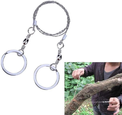 3 Pack Wire Saw Survival I Stainless Steel Pocket Chainsaw Backpacking Gear I 22 Inch Light Weight Cable Cutting String I Emergency Camping Chainsaw Rope Kit for Cutting Trees & Wood