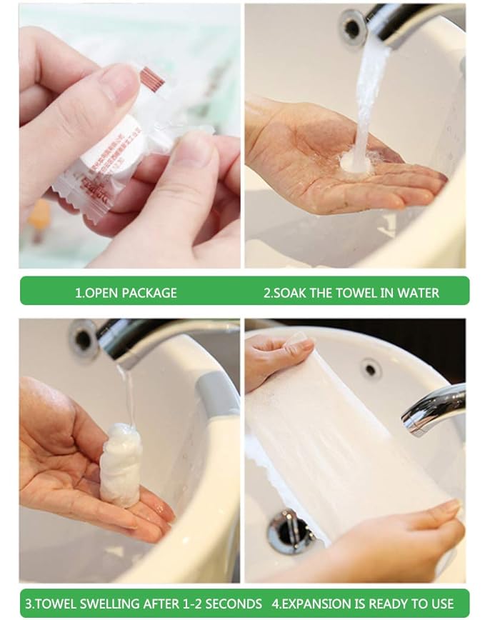 50PCS Compressed Towel, Compressed tissue, Tablet towel Coin tissue for Travel Camping Home Bathroom Beauty Salon Outdoor Sports