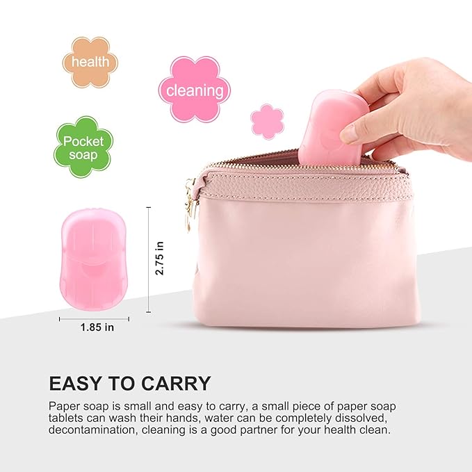 30 Boxes Portable Disposable Soap Sheets, Mini Portable Hand Washing Travel Hiking Washing Hand Bath Toiletry Paper Soap Sheets Bathing Soap