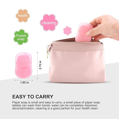 30 Boxes Portable Disposable Soap Sheets, Mini Portable Hand Washing Travel Hiking Washing Hand Bath Toiletry Paper Soap Sheets Bathing Soap