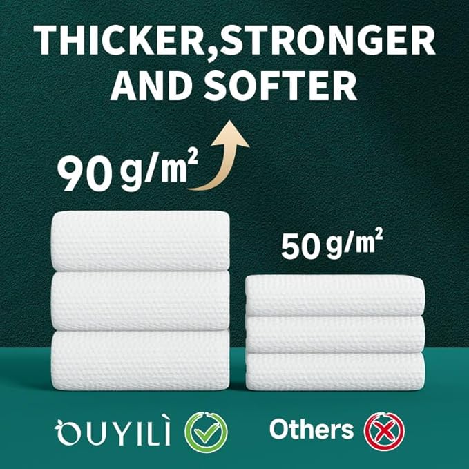 5 PIECES LARGE COMPRESSED TOWELS 55 INCHES x 28 INCHES Disposable Bath Towels Portable Thick Paper Towels Reusable Great for hiking, outdoor camping, swimming at The beach and traveling!