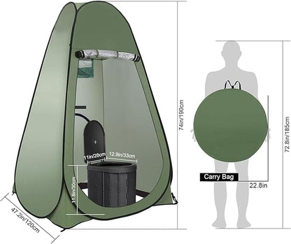 Portable Outdoor Camping Toilet Kit for Adults,Pop Up Privacy Tent, Camping Folding Toilet, 30 Toilet Bags, Washable Foldable for Travel, RV, Car, Beach, Hiking