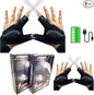 2 Pair LED Flashlight Gloves for Christmas Gifts for Men, Rechargeable Lighted Gloves Cool Gadget Hands Free Lights Repairing Cars Night Running Fishing Camping Hiking in Dark Place