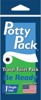 Single Use Portable Travel Bathroom Pack with Seat Cover, 2 ply Toilet Paper (4ft), Wet Wipes & Hand Sanitizer for Kids, Camping, Hiking, Outdoors, Sporting Events & More, Single - 1 unit