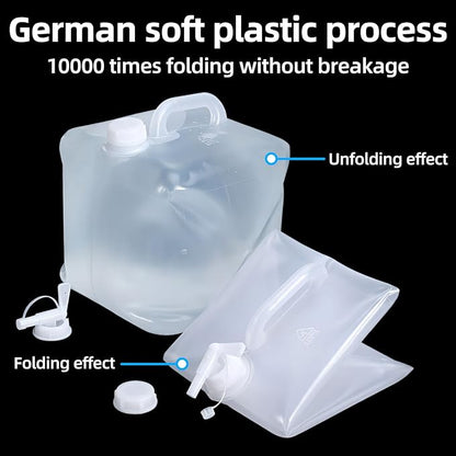2 Pack Collapsible Water Storage Containers, 2×5.3 Gallon BPA Free Water Bag Jug with Spigot for Camping Hiking Backpacking Outdoors & Emergency