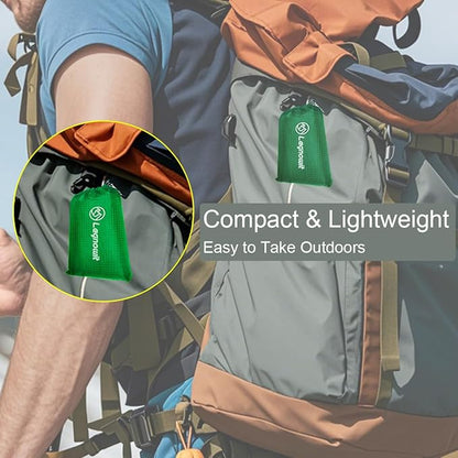 Outdoor Pocket Blanket, 55"x39" Waterproof Foldable Compact Small Pincic Blanket, Ultralight Tarp for Camping, Festival, Beach, Hiking, Backpacking, Travel and More, Stakes Included