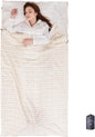 100% Cotton Sleeping Bag Liner with Full Length Zipper on 3 Sides; Single/Double Adult Sleep Sack for Travel & Camping, Multifunctional Travel Sheets (Unzipped 87”x87”) for Hotel, Lightweight
