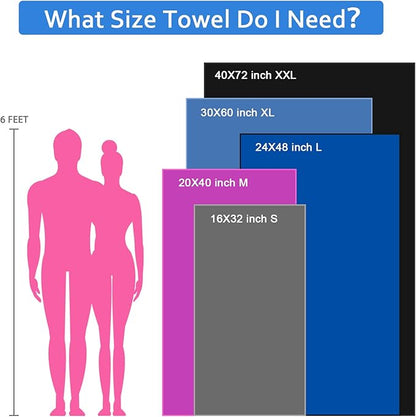 2Pack Camping Towel Microfiber Towel (60 * 30 and 12 * 24 Inch) Sports &Travel Towel Super Absorbent Quick Dry Towel Gym Towel Suitable for Gym,Swimming,Hiking,Travel