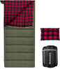 0 Degree Sleeping Bag Cotton Flannel Winter Cold Weather for Adults XXL Sleeping Bag 4 Season Big and Tall with Pillow Compression Sack