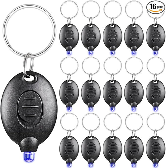16 Pack Ultra Bright Blue Light Keychain Flashlight, Mini Blue LED Keychain Flashlight, Blue Keychain Flashlight for Night Observation