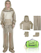 4-Piece Net Suit L/XL, Full Body Jacket with Zippered Hood, Pants, Gloves & Foot Covers, Thickened Breathable Mesh, Adjustable Fit for Men & Women, Lightweight for Outdoor, Camping, Fishing &Gardening