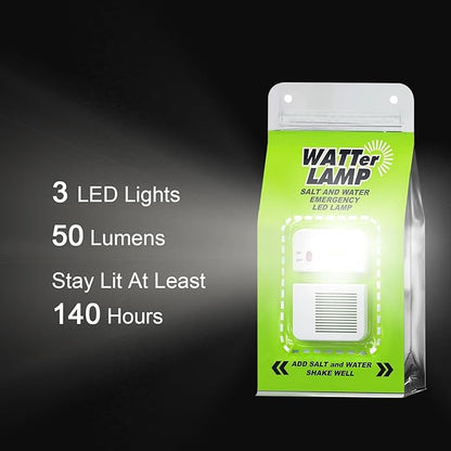 4 Pack Emergency Lamp Watter Salt Light, No Battery Required Portable Lantern, Camping Essentials Survival Gear Outdoor Lamp for Power Outages Outdoor Activities Night Fishing Camping Hiking