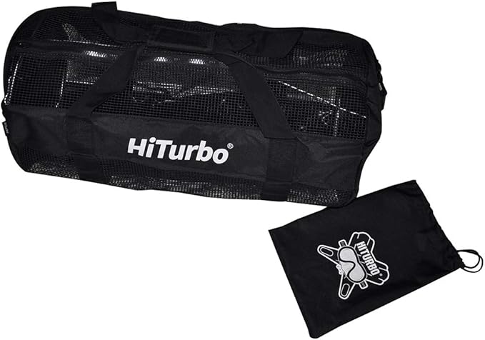 Hiturbo Mesh Dive Duffel Bag: Scuba Gear Bags for Diving, Snorkeling, Freediving and Swimming - 60L Travel Beach Pool Water Sports Equipment Bag with Shoulder Strap