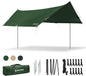 Bessport Camping Tarp, 169.8FT with 2 Poles, Lightweight Car Awning Sunshade, Portable Multifunctional Backpacking Rain Fly Hammock for Outdoor, Traveling