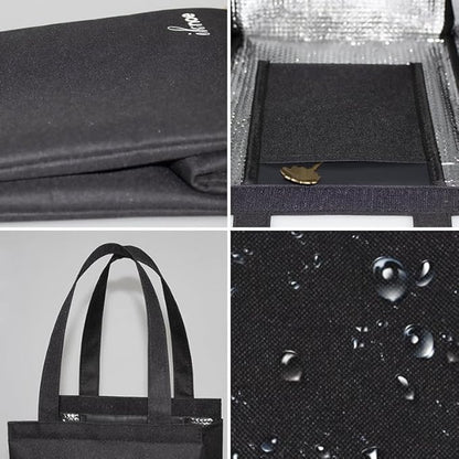 iknoe Lunch Bag Insulated Lunch Bags for Women & Men,9L Reusable Lunch Tote, Portable Adult Thermal Large Lunch Cooler for Work Picnic Beach (PureBlack)