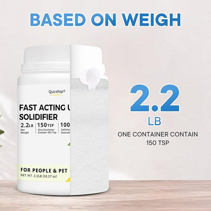 2.2LB Urine Super Absorbent with Spoon, Toilet Gel Powder for Portable Toilet/Bedpans, Eco Gel Camping Toilet Chemicals, Sodium Polyacrylate Solidifier for Pet Loo, Urinal Deodorizer - by Qucship