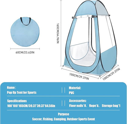 Sports Tent Pop Up Shelter, Instant Clear View Sports Pod, Weather Proof Pod Outdoor Rain Tents Camping Sun Shelter with 2 Windows for Sports Events, Hiking, Fishing, Beach 39.37 * 39.37 * 64.56”