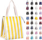 iknoe Lunch Bag Insulated Lunch Bags for Women & Men, 9L Reusable Lunch Tote, Portable Adult Thermal Large Lunch Cooler for Work Picnic Beach (Yellow Stripe)