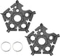 2PCS 23-in-1 Portable Carbon Steel Snowflake Multi Tool with Key Ring,Hand Tool Portable,Bottle Opener,Flat Phillips Screwdriver,Wrench Kit for Adventure Camping Travel Tool (Black-2pcs)
