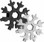 2 Pack 18 in 1 Snowflake Multi Tool, Phillips Flat Screwdriver Kit/Wrench/Bottle Opener, EDC Camping Gear, Gifts for Men (Black+Silver)