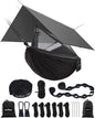 Sunyear Hammock Camping with Rain Fly Tarp and Net, Portable Camping Hammock Double Tree Hammock Outdoor Indoor Backpacking Travel & Survival, 2 Tree Straps,100% Waterproof