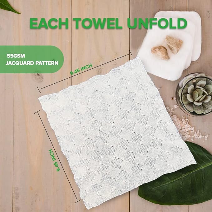 Compressed Towels Toilet Paper Tablets - Portable Compact Disposable Face Towel Wipes - Mini Coin Washcloth Tissues For Travel Camping Or Hiking + Reusable Water Tissue Dispenser (Outdoor Pack 50)
