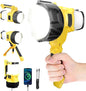 3-in-1 Rechargeable Spotlight with Adjustable Handle, IP65 Waterproof Handheld LED Flashlight Searchlight Work Light, 4400mAh Power Bank, 6 Light Modes for Emergency Hurricane Outdoor Hiking Camping