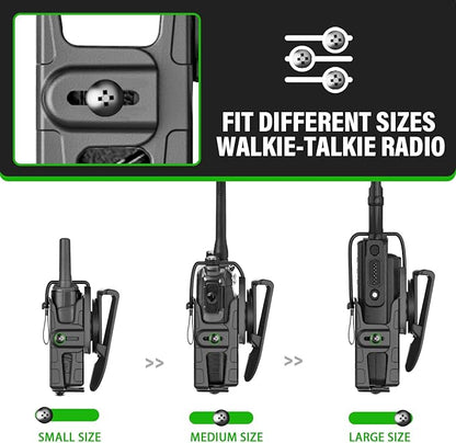 Gun & Flower Universal Tactical Radio Holster for Two-Way Walkie Talkies, Radio Pouch for Motorola, Kenwood, HYTERA Many Types, Law Enforcement Accessories, Adjustable Storage with 1 Pack