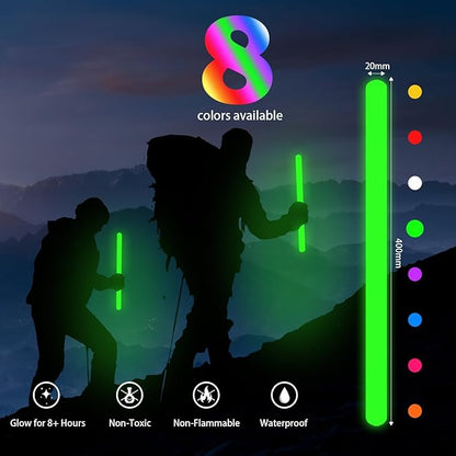 16 Inch Industry Grade Glow Sticks Bulk 5 PCS Bright Jumbo Light Sticks Glow in The Dark Emergency Huge Glow Sticks for Camping,Hiking,Hurricane, Earthquake, Survival Kit Accessories