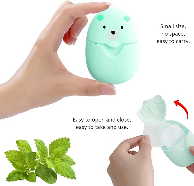 6 Boxes (300 Sheets) Mini Disposable Portable Travel Paper Hand Soap Sheets for Outdoor, Camping Hiking