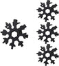 3PCS 19-in-1 Snowflake Multitool, Portable Stainless Steel Wrench,Bottle Opener/Flat Phillips Screwdriver Kit/Wrench for Outdoor Camping,Travelling for Christmas Gift(Black)