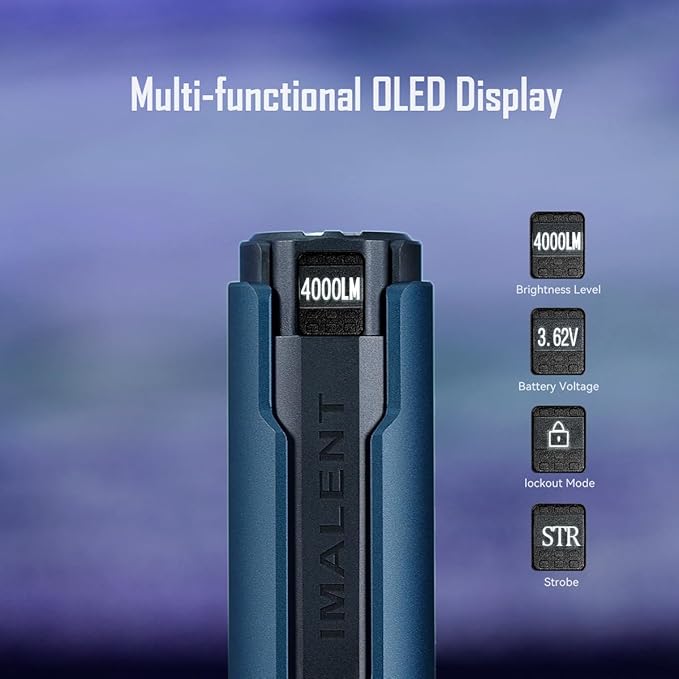 IMALENT LD70 Pocket EDC Flashlight, 4000 Lumens Compact Bright Powerful Flashlights with CREE XHP70.2 LED, Rechargeable Handheld Torch for Camping and Hiking (Royal Blue)
