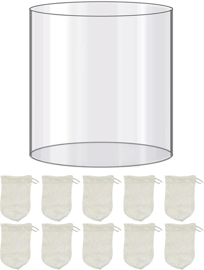 1Pcs Lantern Glass Replacement with 10Pcs Propane Lantern Mantles Compatible with Coleman Fueled Lanterns, Clear Lantern Globe, Reusable Lantern Parts for Camping Hiking Outdoors Lighting