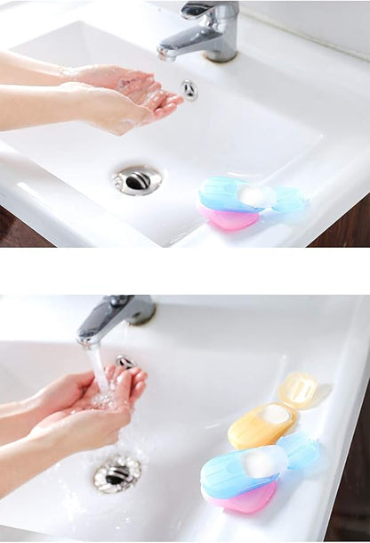6 Packs Portable Disposable Paper Soap Sheets Hand Washing Bath Scented Paper Soap for Camping Hiking Travel