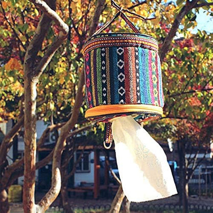Toilet Paper Storage Holder Tissue Case Roll Paper Hanging Cover Wipes Box Case Holder with Hook for Outdoor Hiking Camping Tent