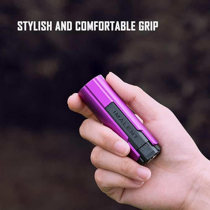 IMALENT LD70 Pocket EDC Flashlight, 4000 Lumens Compact Bright Powerful Flashlights with CREE XHP70.2 LED, Rechargeable Handheld Torch for Camping and Hiking (Purple)