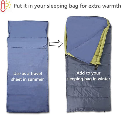 Lightweight Sleeping Bag Liner Camping Travel Sheets Ultralight Sleeping Bag Sack for Backpacking Hiking Hotel Hostels and Traveling, Stuff Sack Included