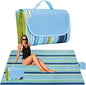 K Y KANGYUN Beach Blanket Outdoor Picnic Blankets Mat 80"x60" Extra Large Waterproof Sand Proof Camping Blanket Lightweight Folding Portable Travel Blanket for Family Park Beach Grass (Blue Line)